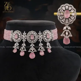 AD Choker set with Pink Drops