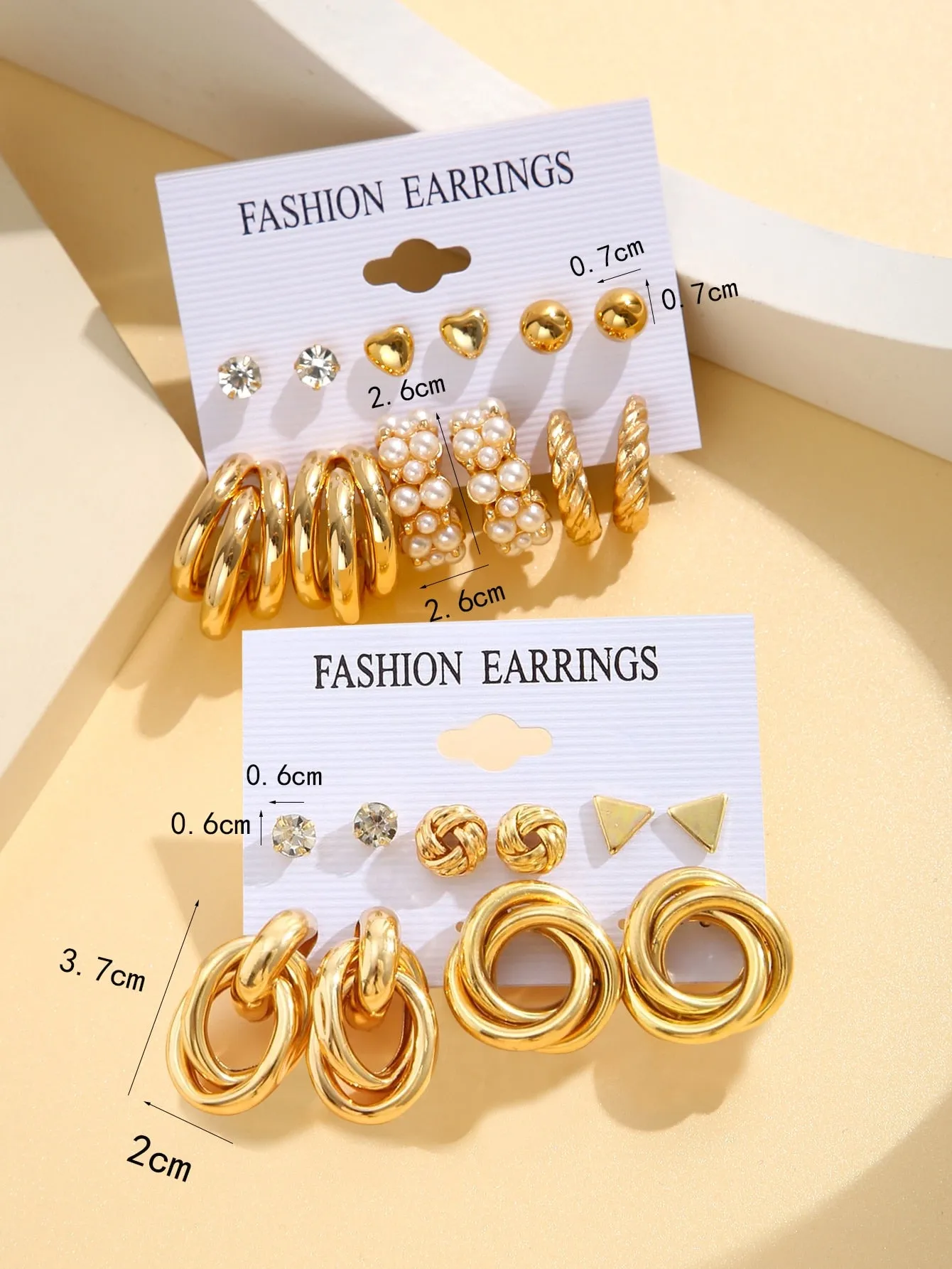 11pairs Faux Pearl Decor Earrings