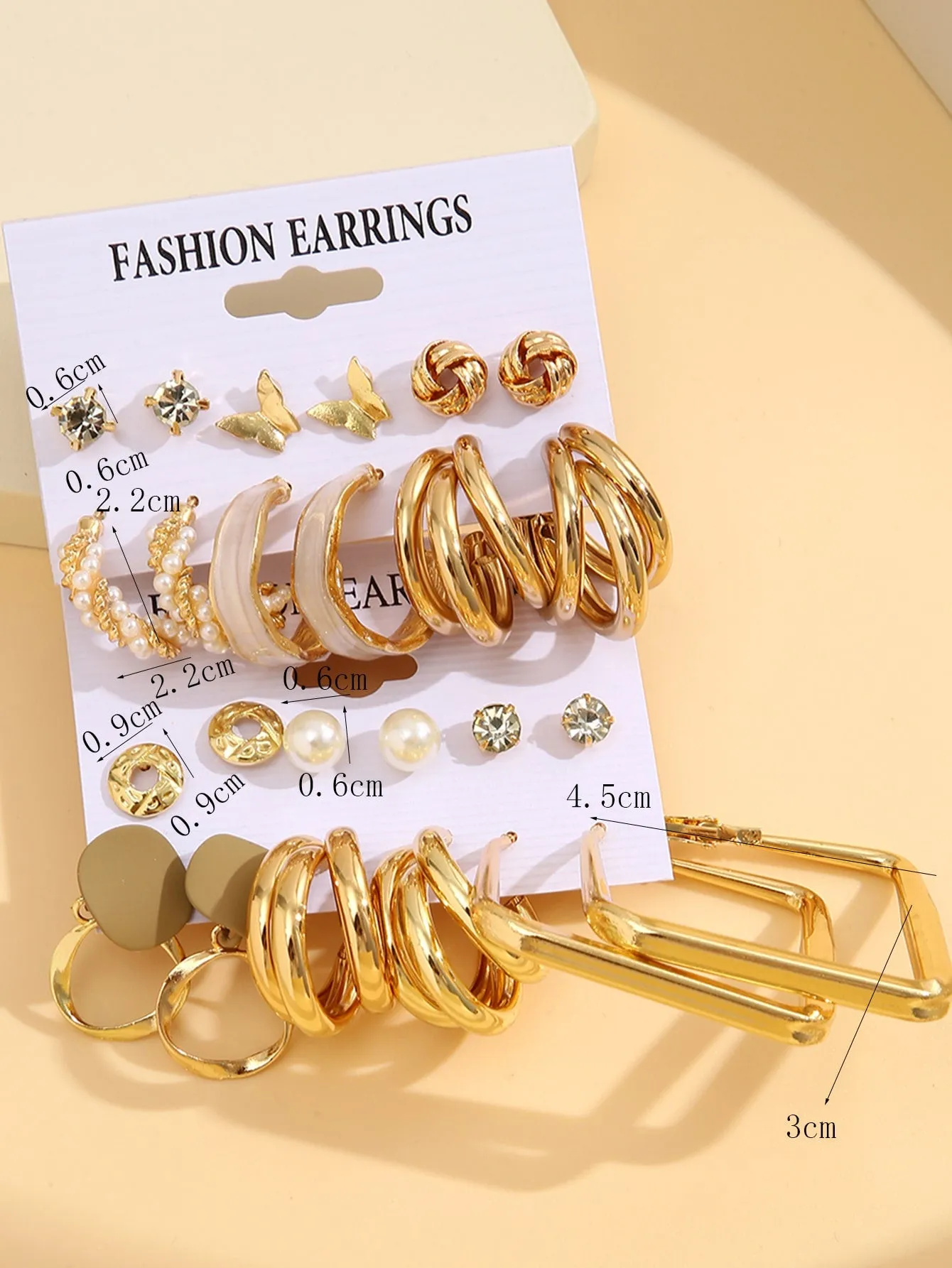 11pairs Faux Pearl Decor Earrings