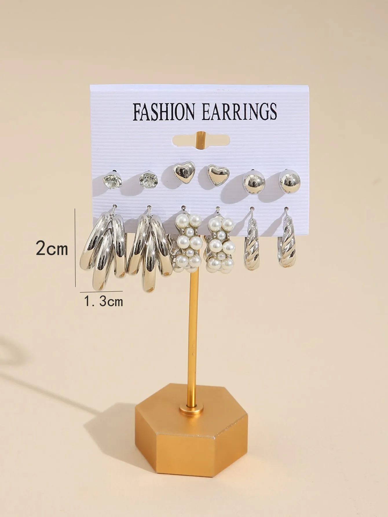 11pairs Faux Pearl Decor Earrings