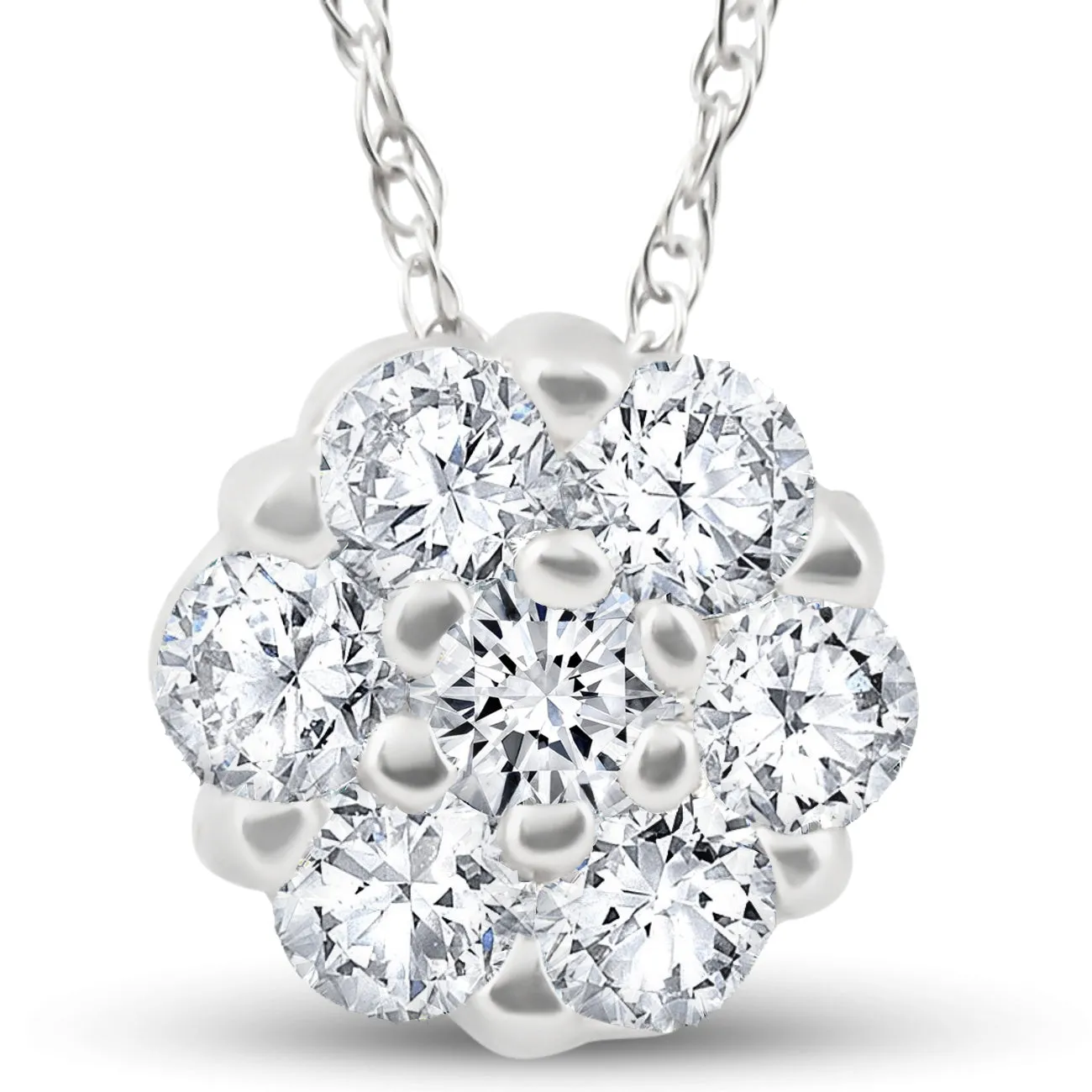 .49ct Diamond Pendant 14k White Gold