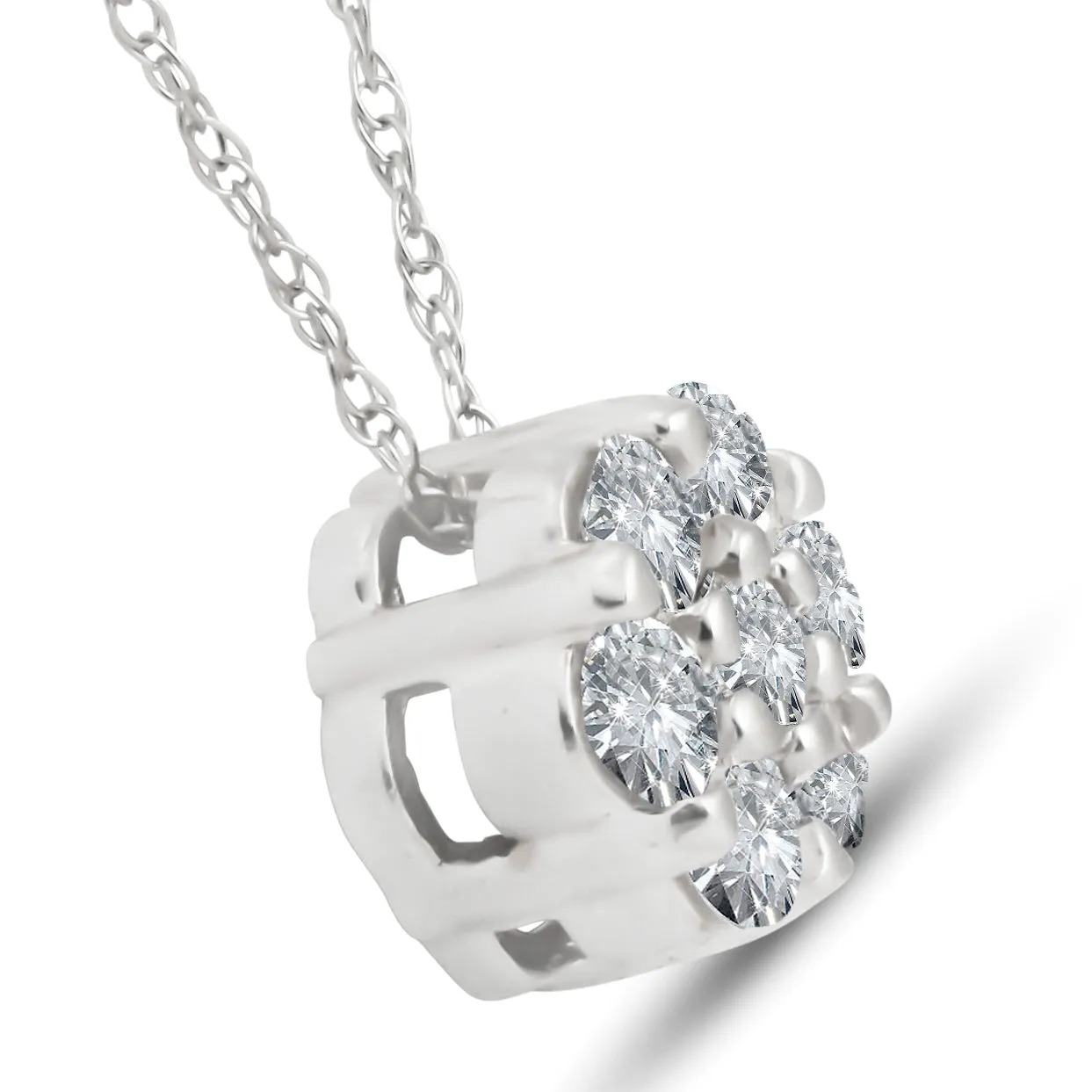 .49ct Diamond Pendant 14k White Gold