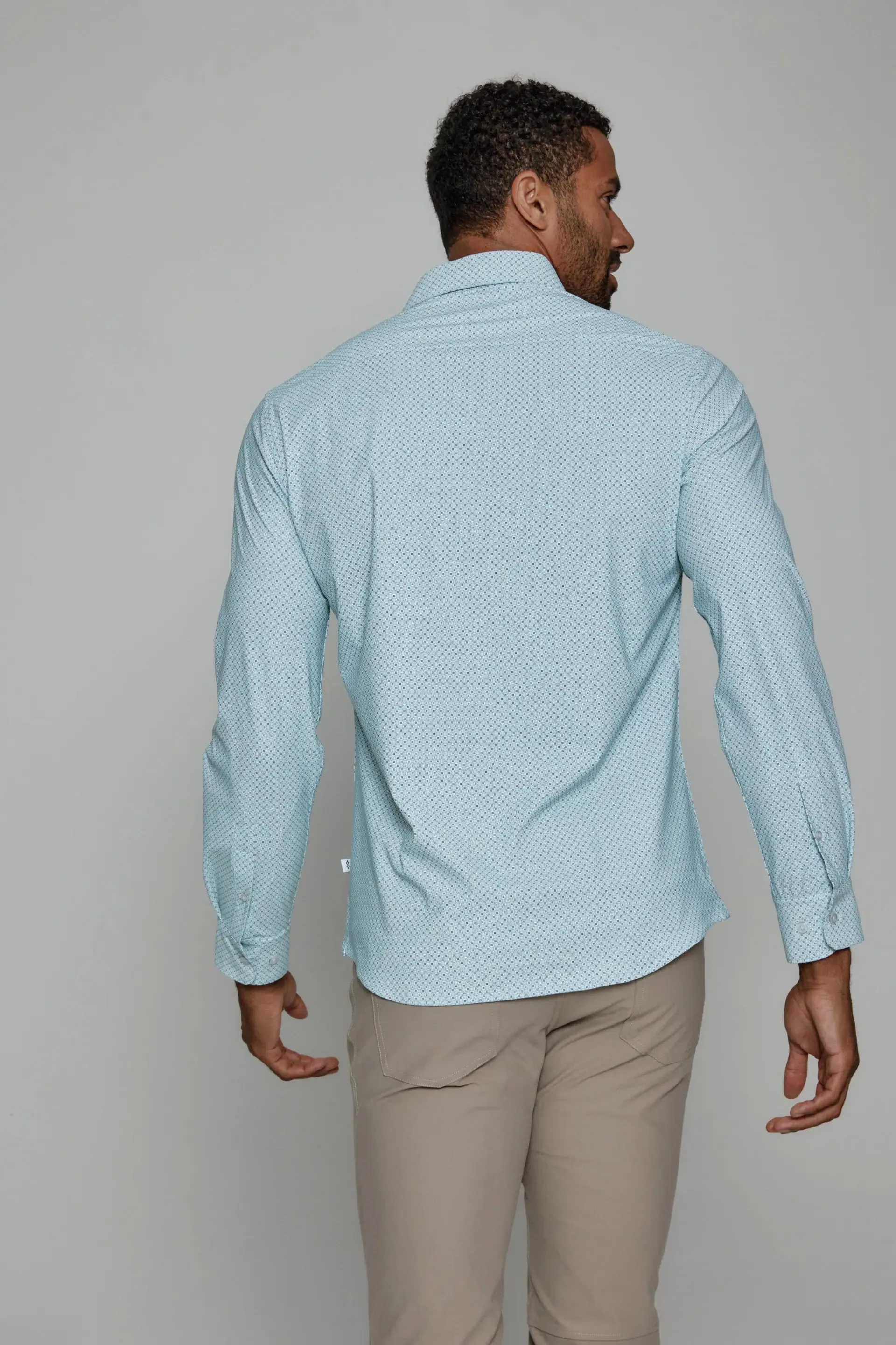 Affleck Long Sleeve Shirt | Seafoam