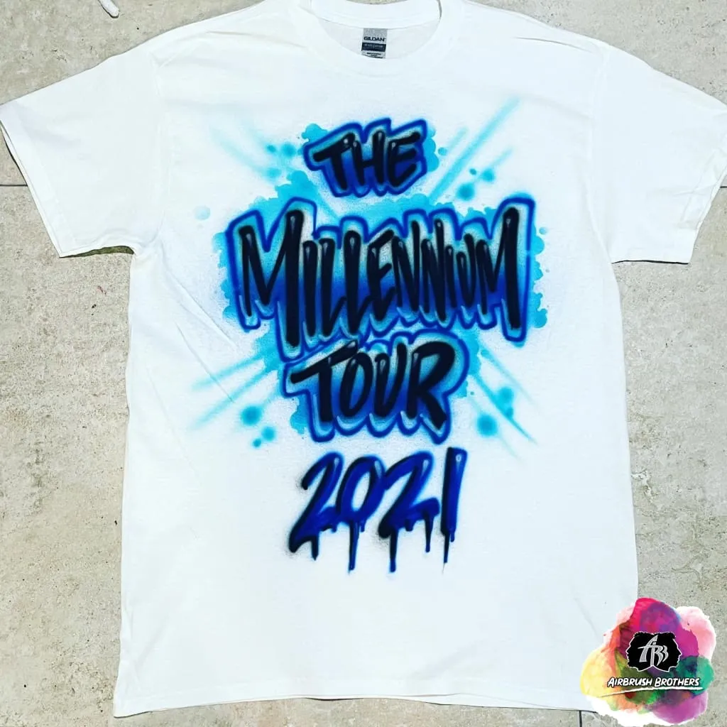 Airbrush Millennium Tour Blue Splatter Shirt Design