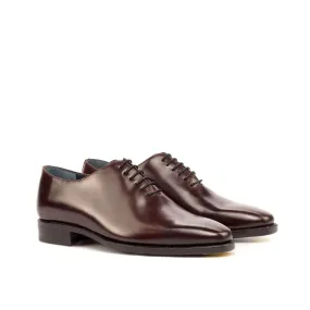 Ambrogio Bespoke Custom Men's Shoes Burgundy Cordovan Leather Whole-Cut Oxfords (AMB1971)