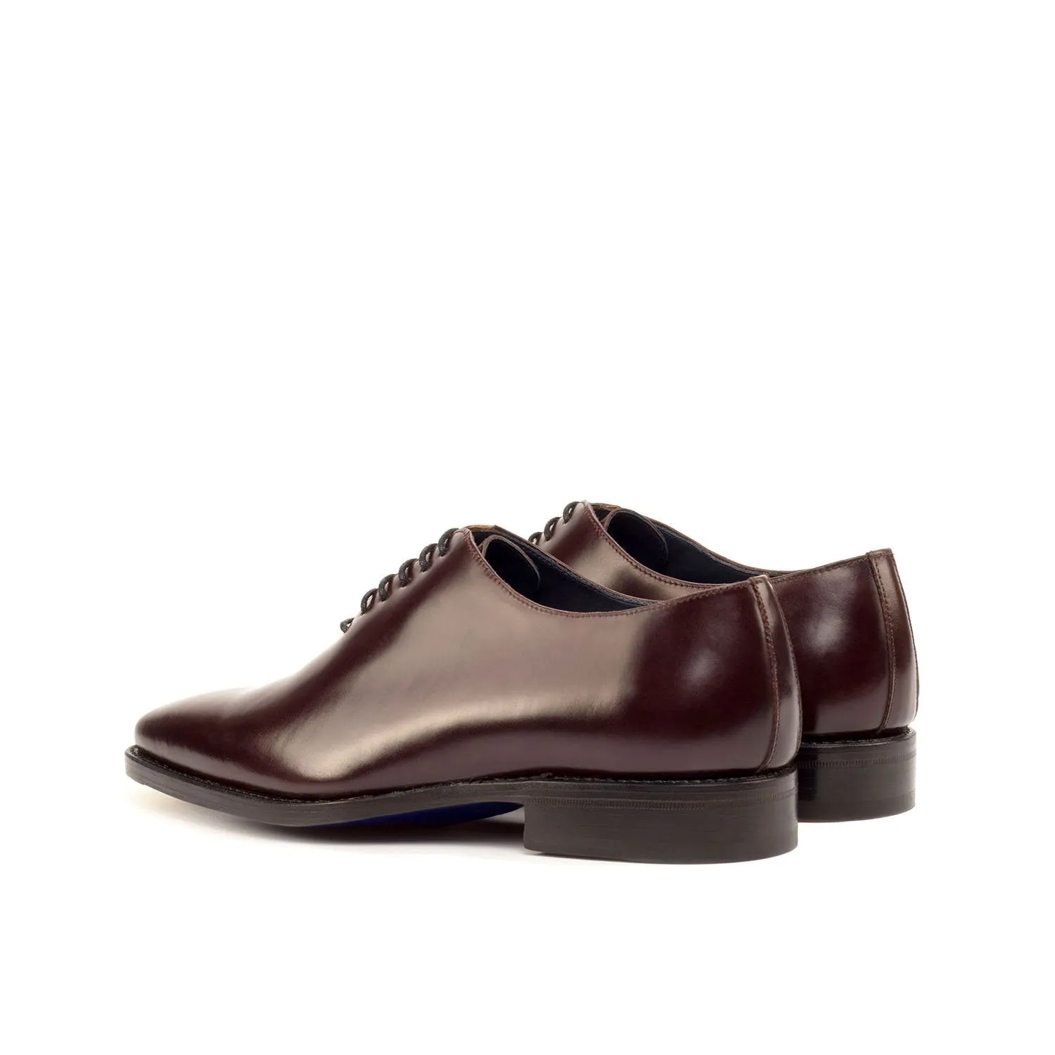 Ambrogio Bespoke Custom Men's Shoes Burgundy Cordovan Leather Whole-Cut Oxfords (AMB1971)