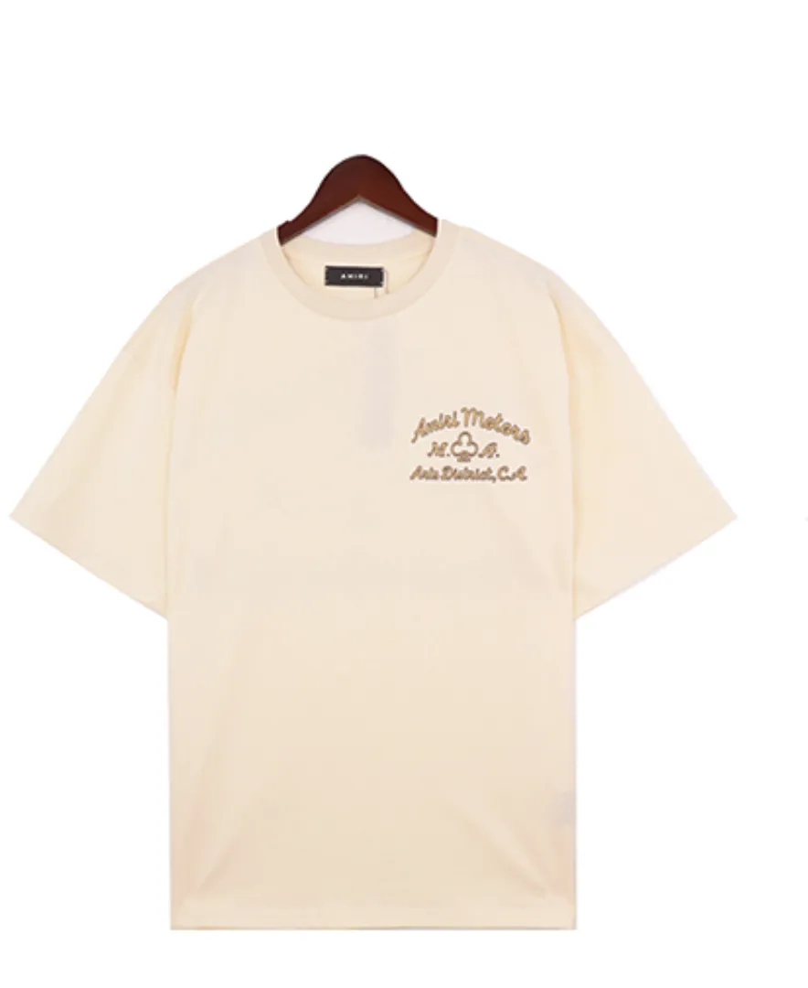 AMIRI  Cotton Motors T-Shirt Beige