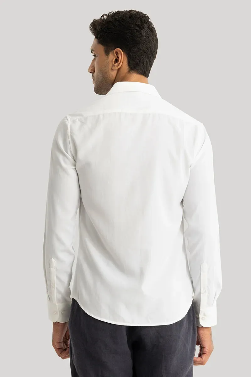 Anselmo White Self-Design Shirt