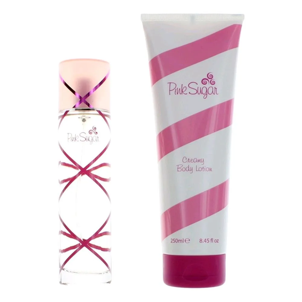 Aquolina Pink Sugar 2 pc Gift Set EDT 3.4 oz   Body Lotion 8.5 oz