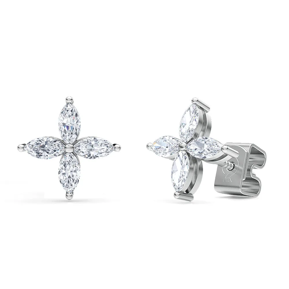 AUTRE - 14K White Gold 1.00ct Lab Grown Diamond Star Earrings