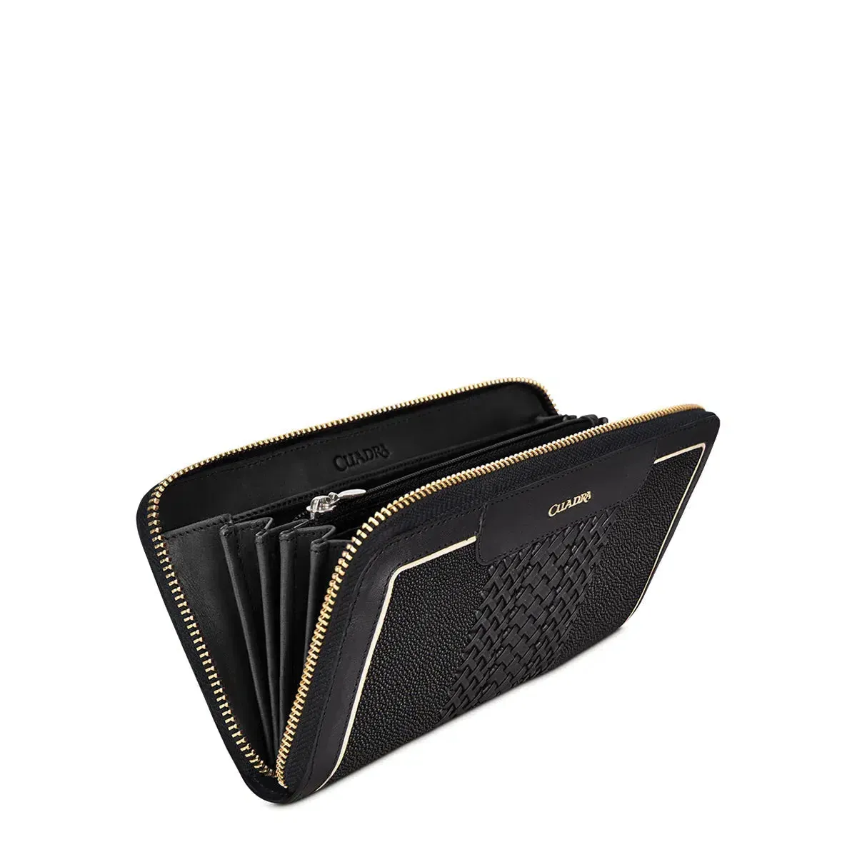 BD138MA - Cuadra black fashion stingray wristlet wallet for women