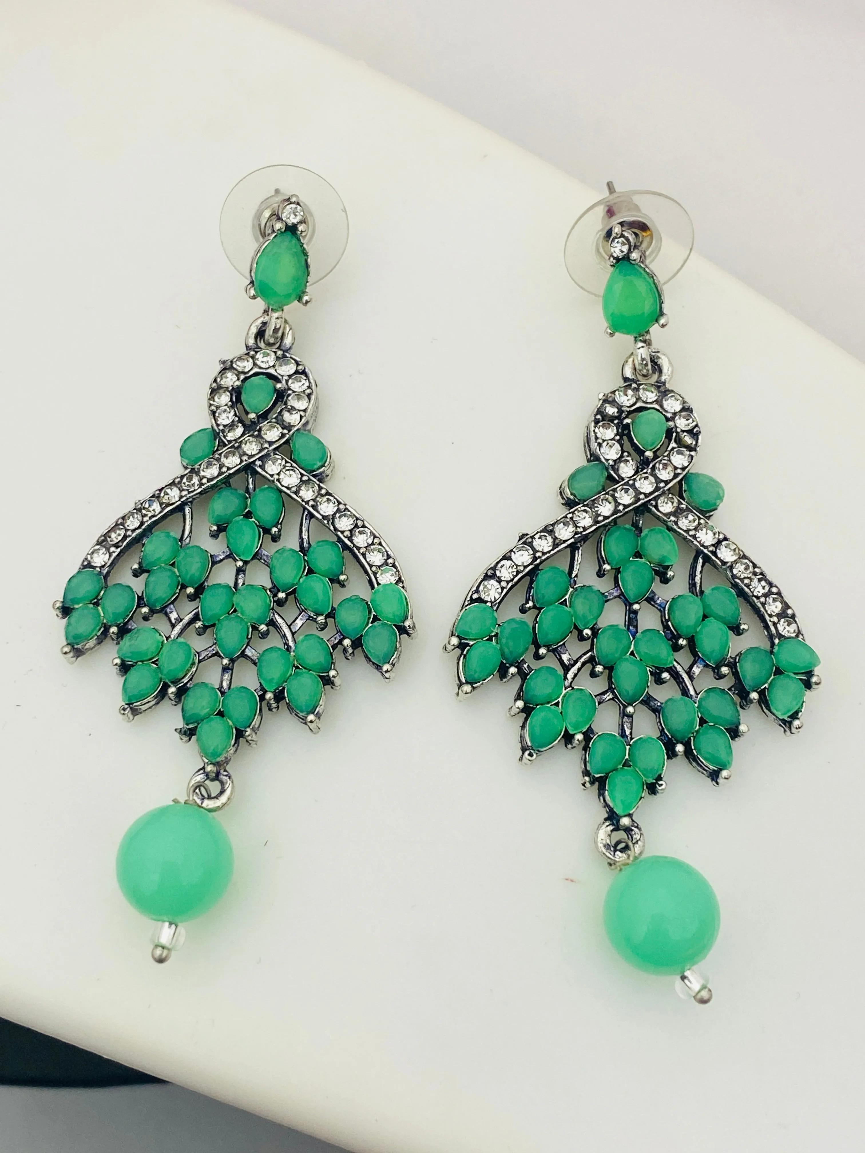 Beautiful Oxidized Shining Stone Earrings For Women