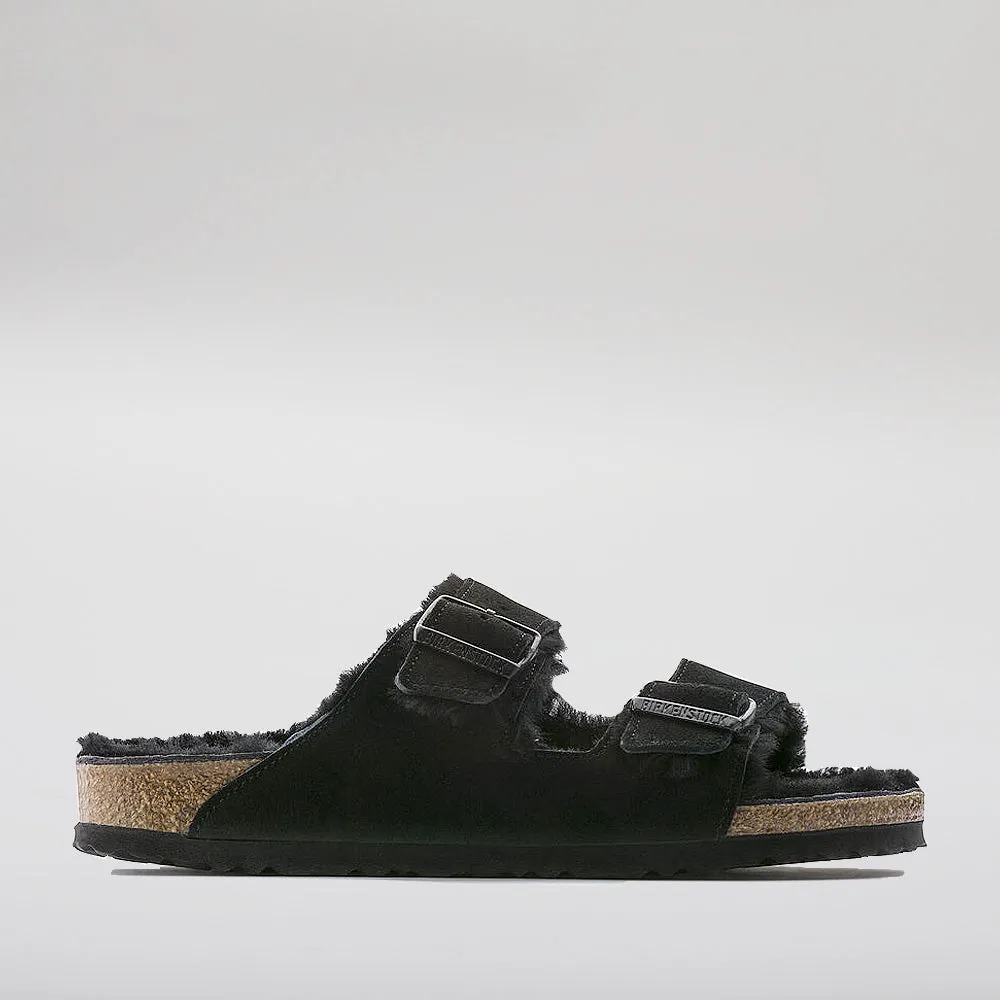 BIRKENSTOCK - ARIZONA 752661 - BLACKSUEDE / SHEARLING