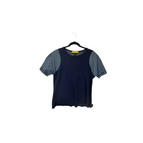 Blue Top Short Sleeve Designer St. John, Size L