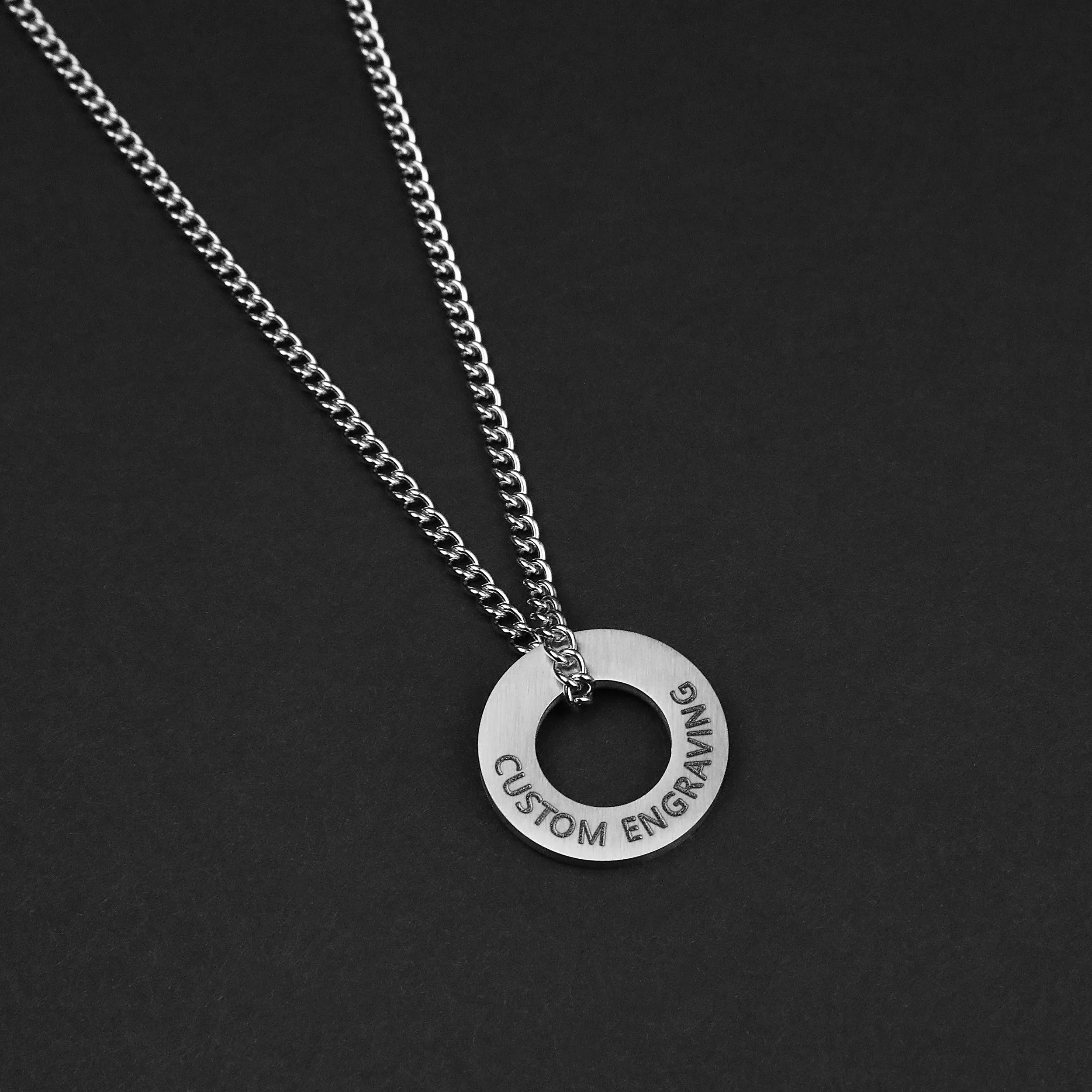 Circle Necklace - Matte Silver