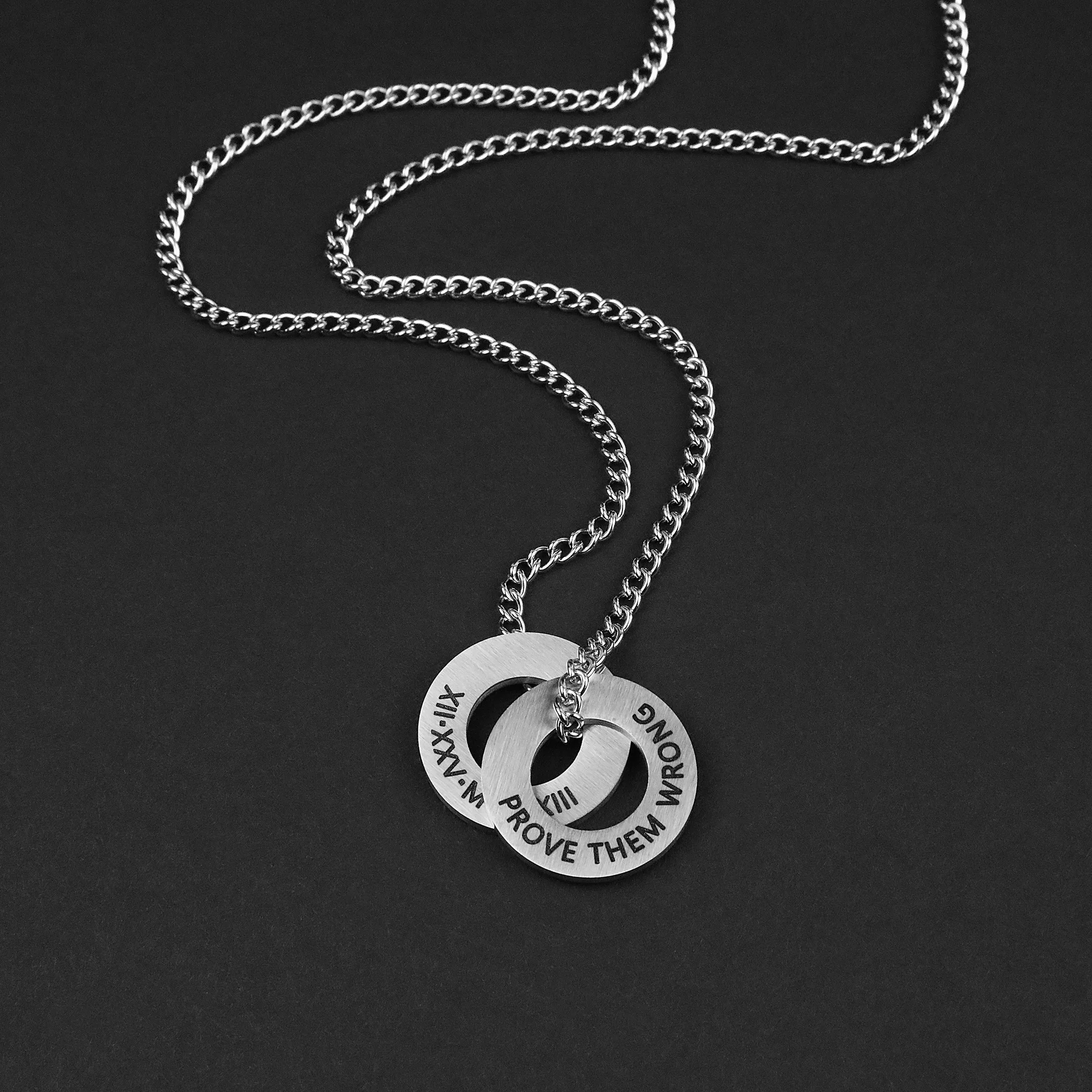 Circle Necklace - Matte Silver