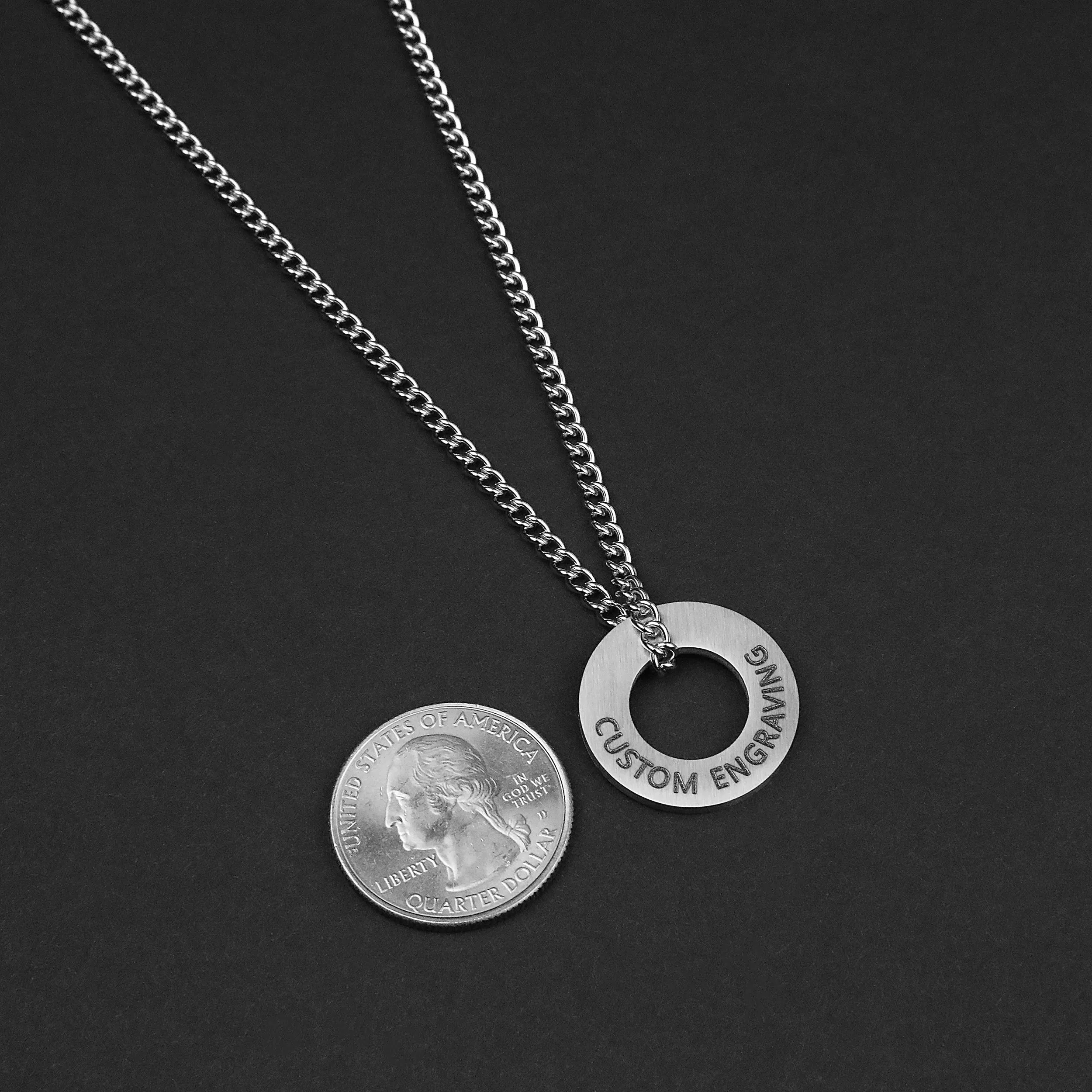 Circle Necklace - Matte Silver