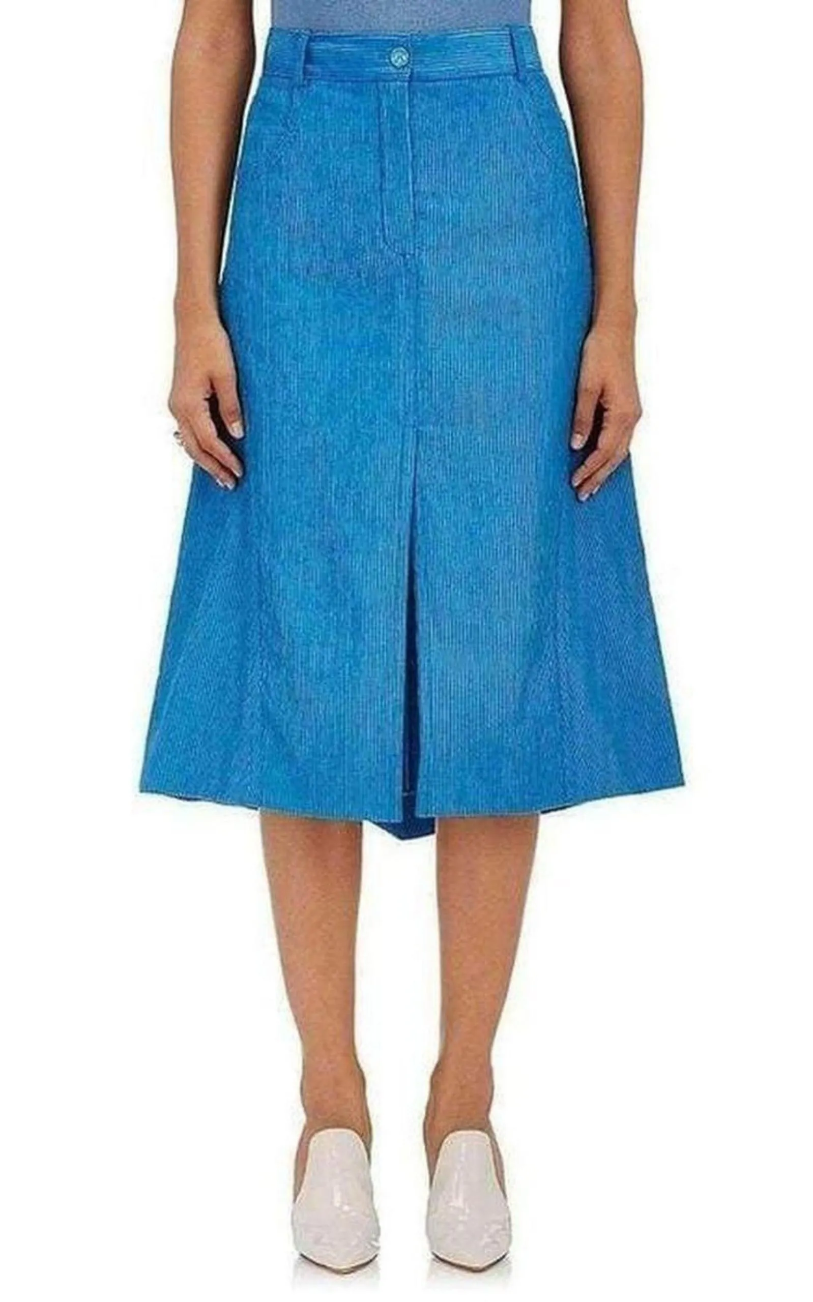 Cotton Blend Corduroy A-Line Skirt