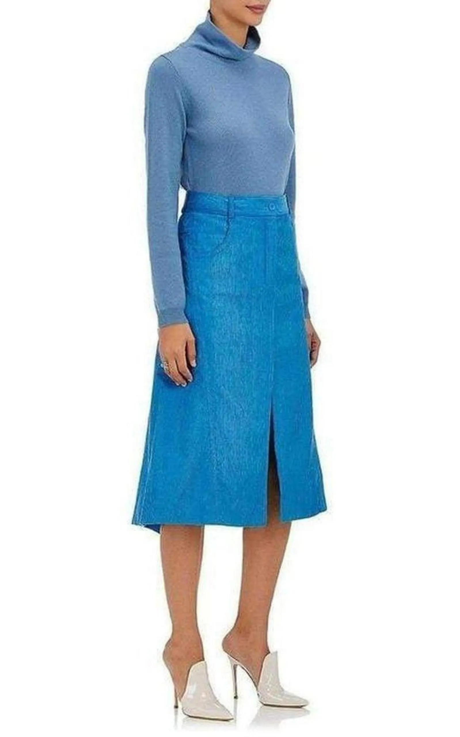 Cotton Blend Corduroy A-Line Skirt