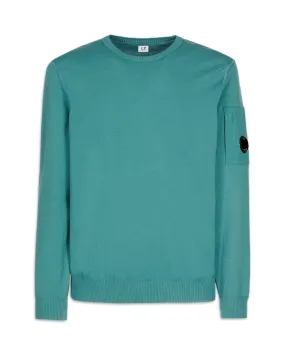 CP Company Cotton Crepe Crew Neck Knit Frosty Spruce