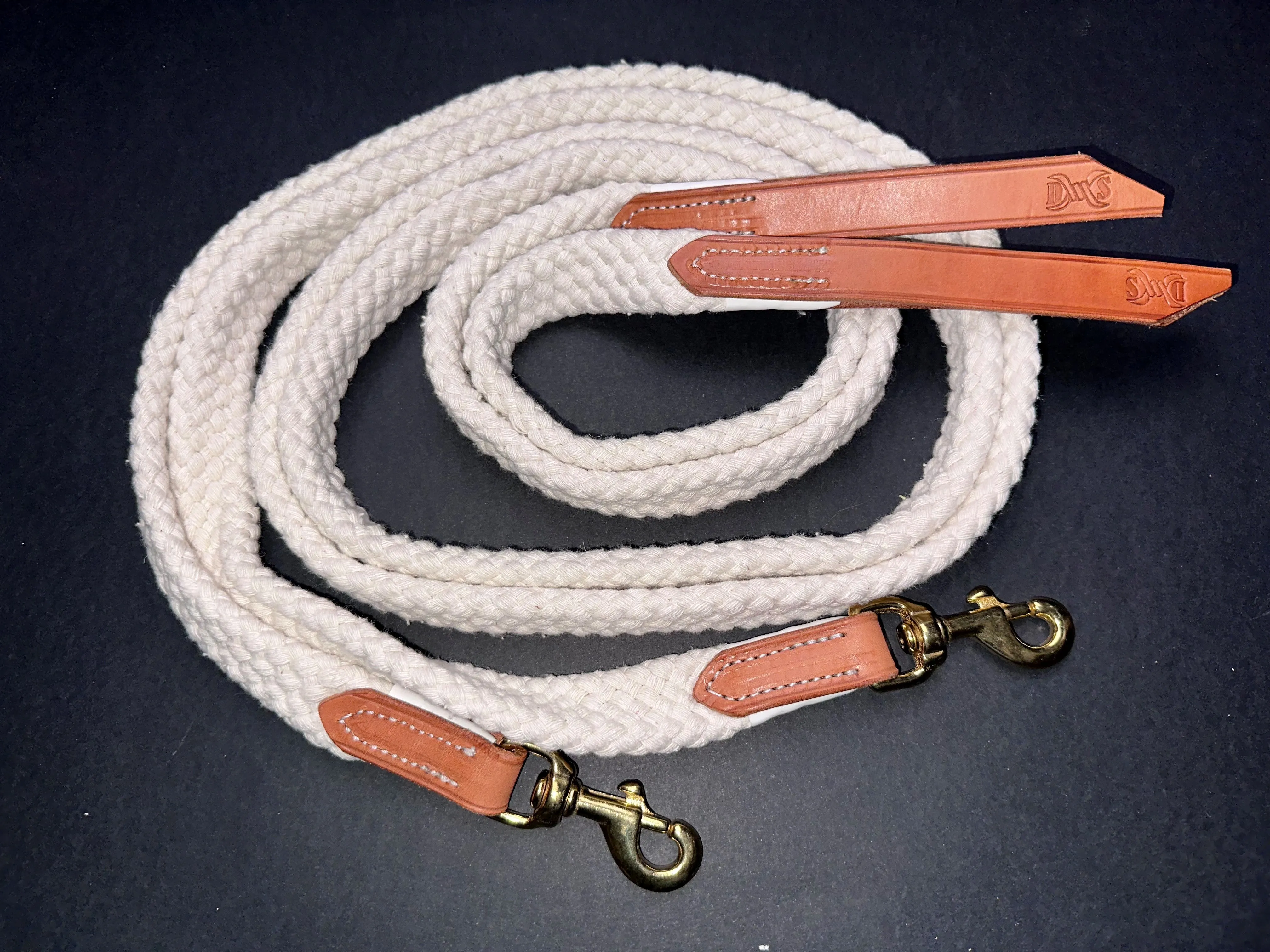 Drovers Saddlery Made Cotton Reins Split