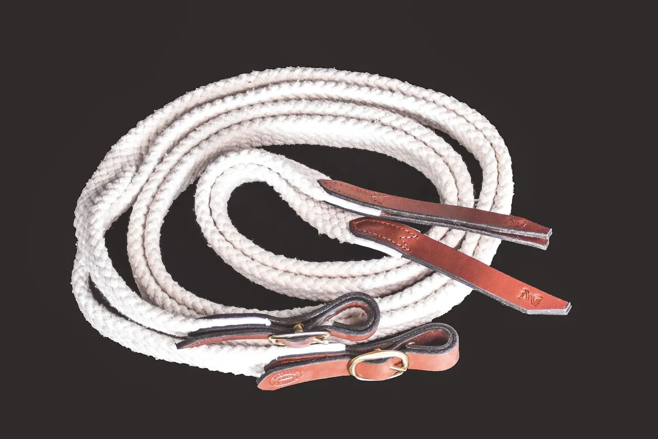 Drovers Saddlery Made Cotton Reins Split