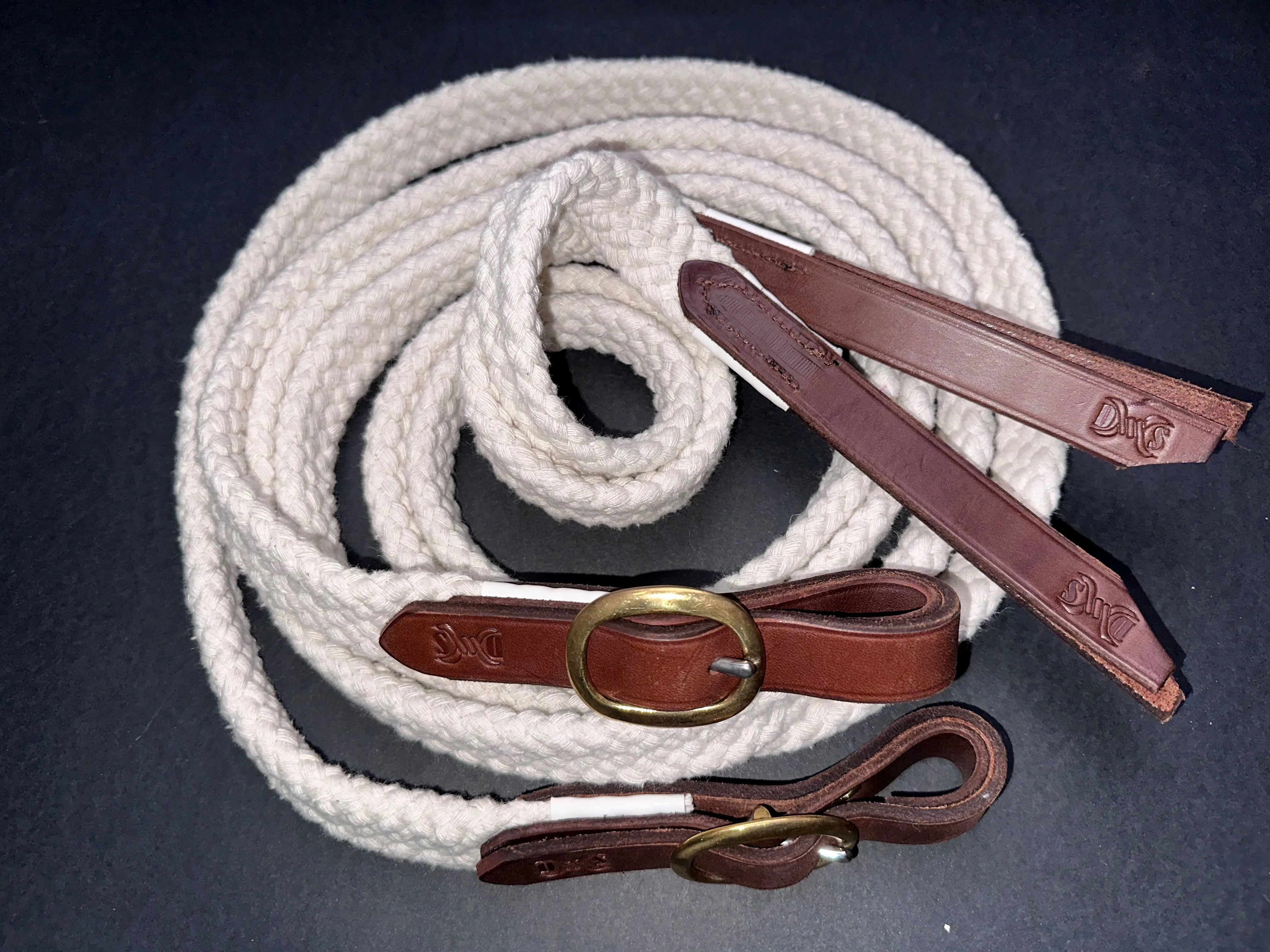 Drovers Saddlery Made Cotton Reins Split