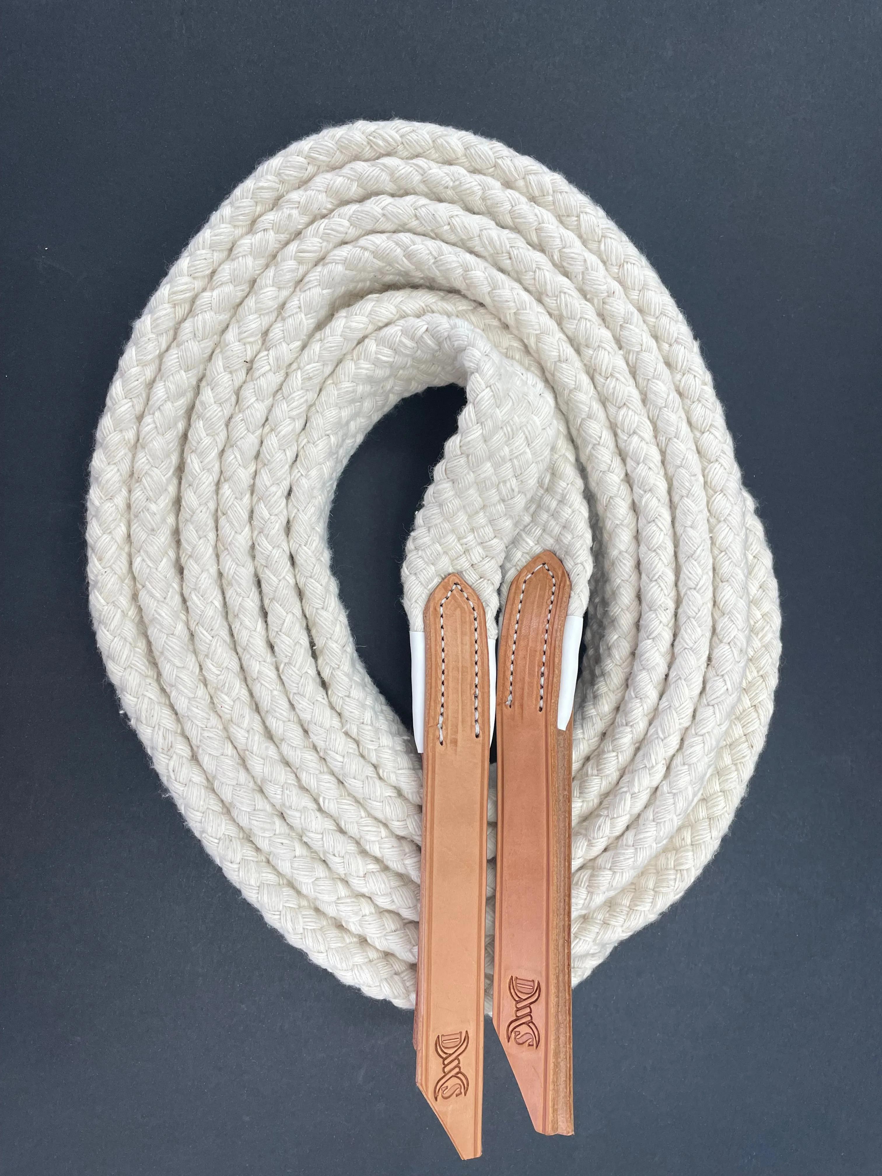 Drovers Saddlery Made Cotton Reins Split