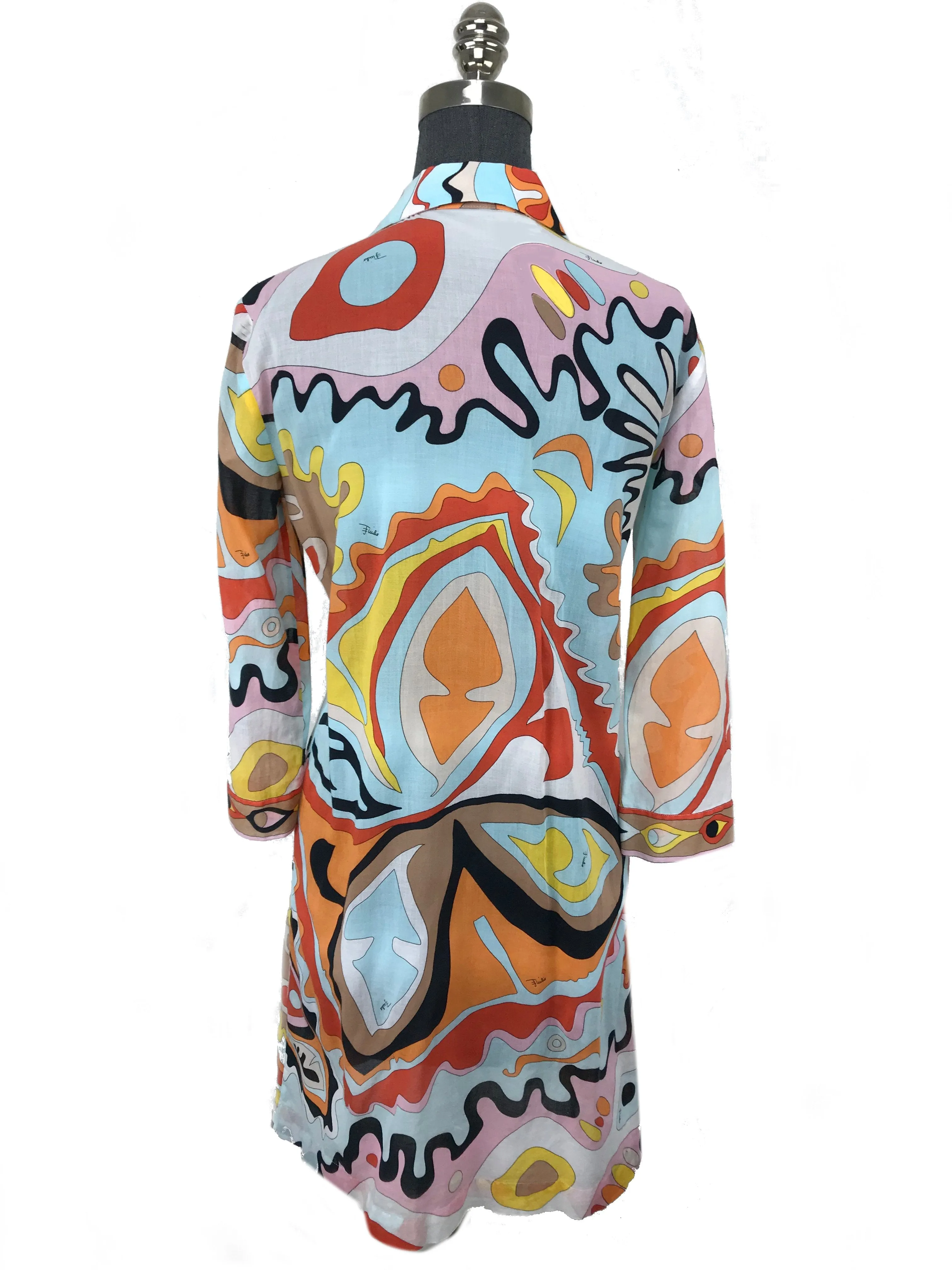 Emilio Pucci Abstract Print Cotton Dress Size S