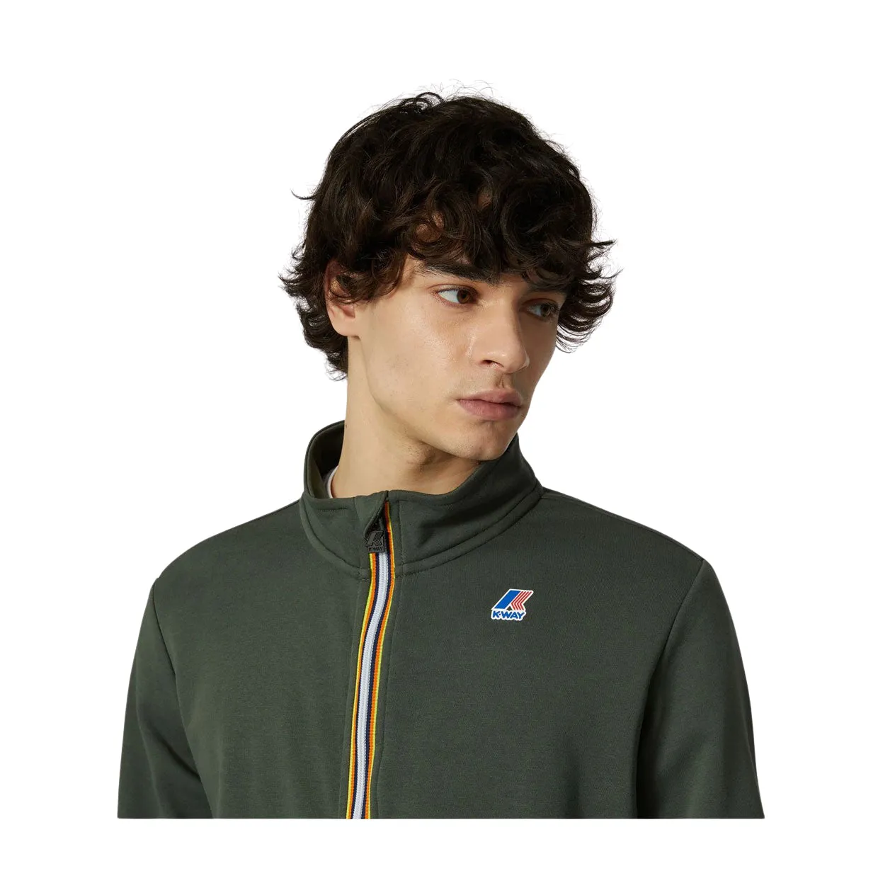 Felpa Uomo K-Way Augur Poly Cotton Verde