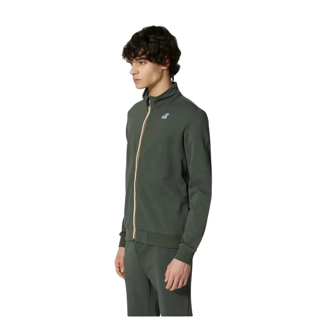 Felpa Uomo K-Way Augur Poly Cotton Verde