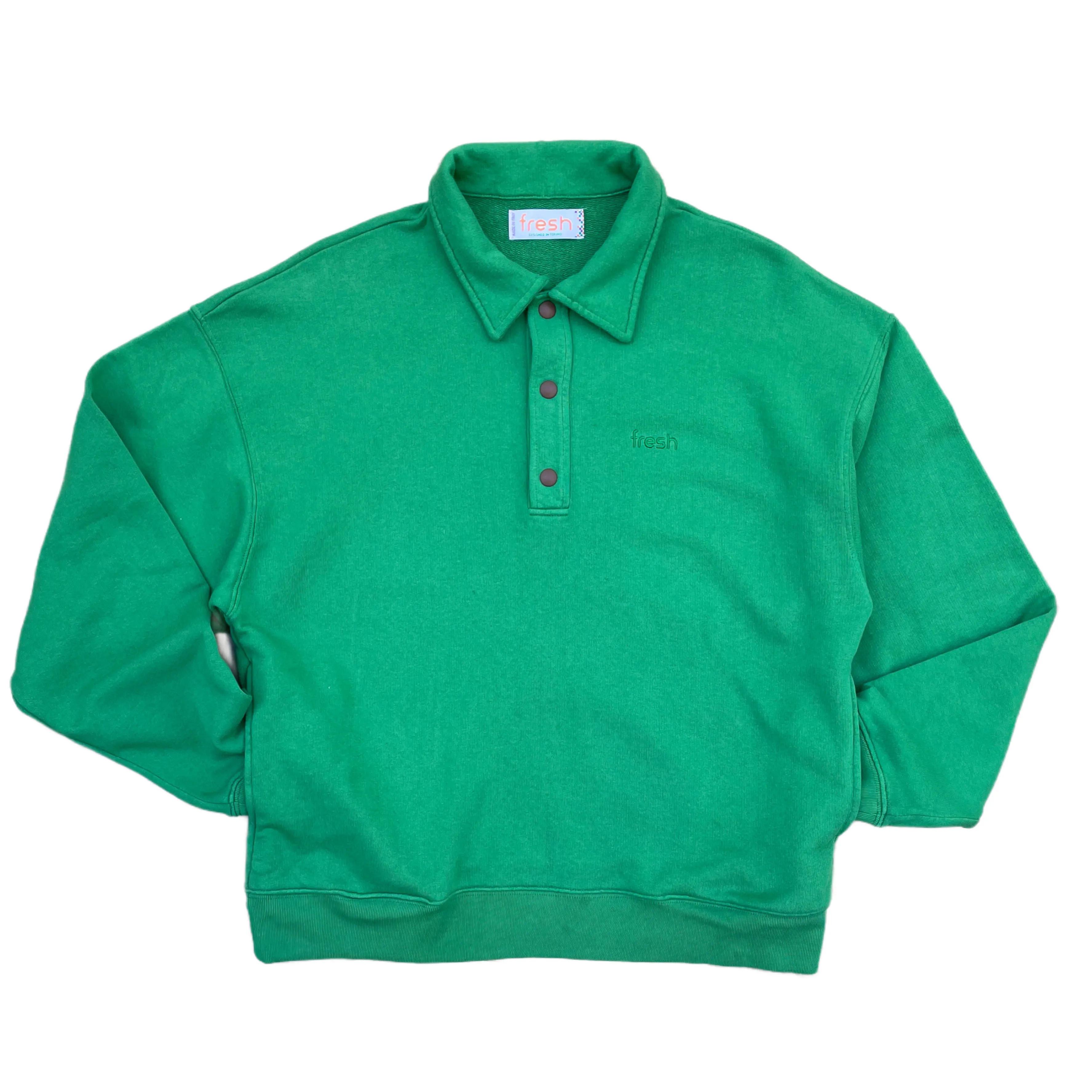 FRESH Mike Cotton Polo Sweatshirt in Green