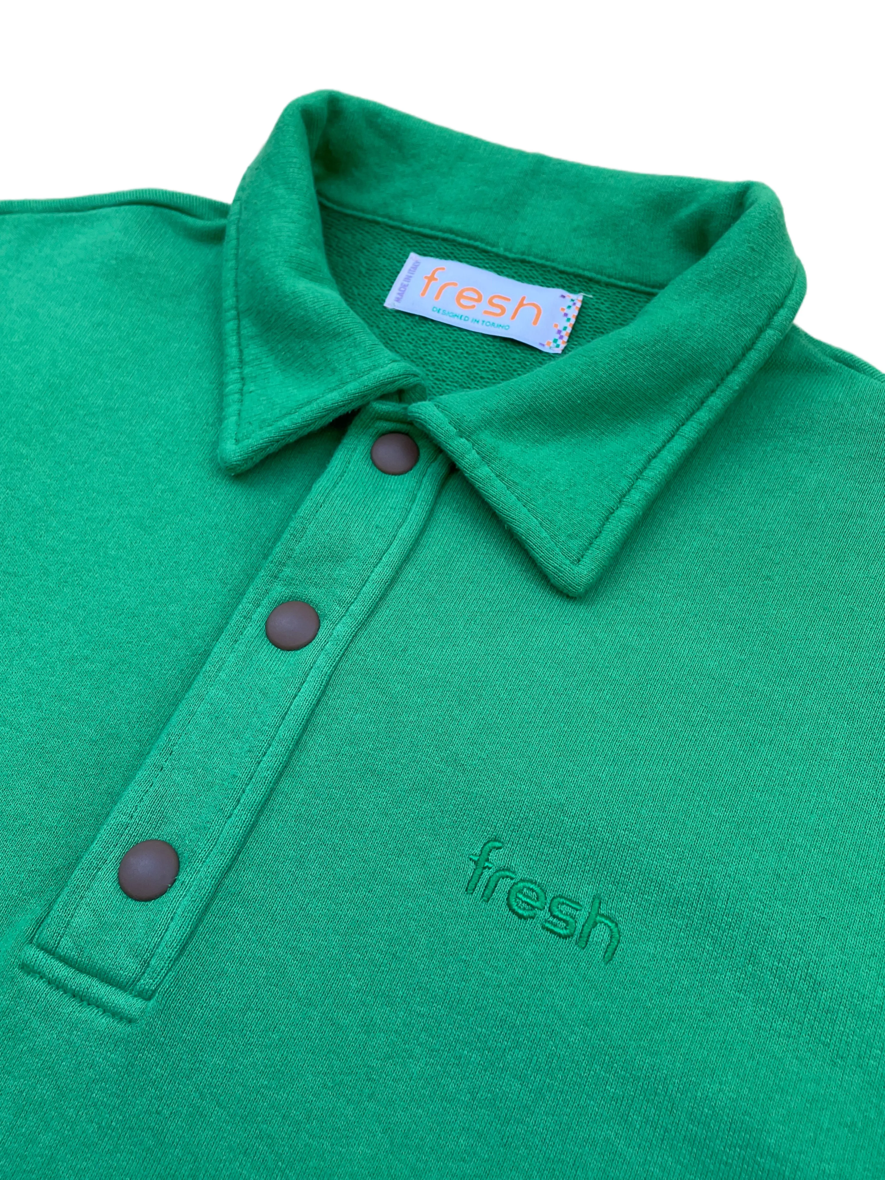 FRESH Mike Cotton Polo Sweatshirt in Green