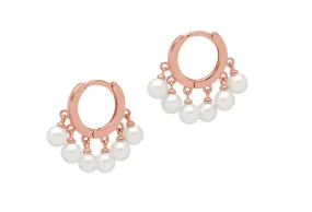 Freshwater Pearl Huggies - Rose gold