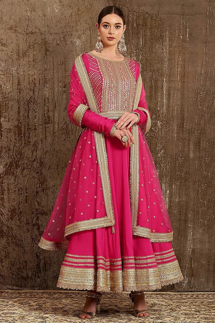 Fuchsia Zardosi Anarkali Set