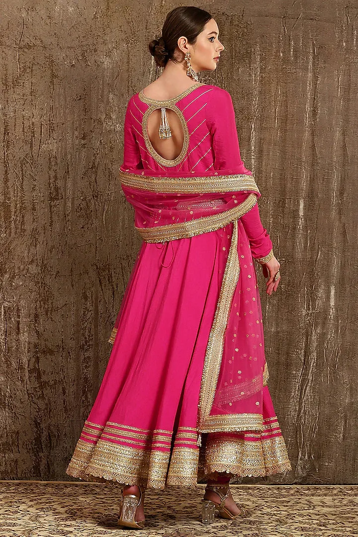 Fuchsia Zardosi Anarkali Set