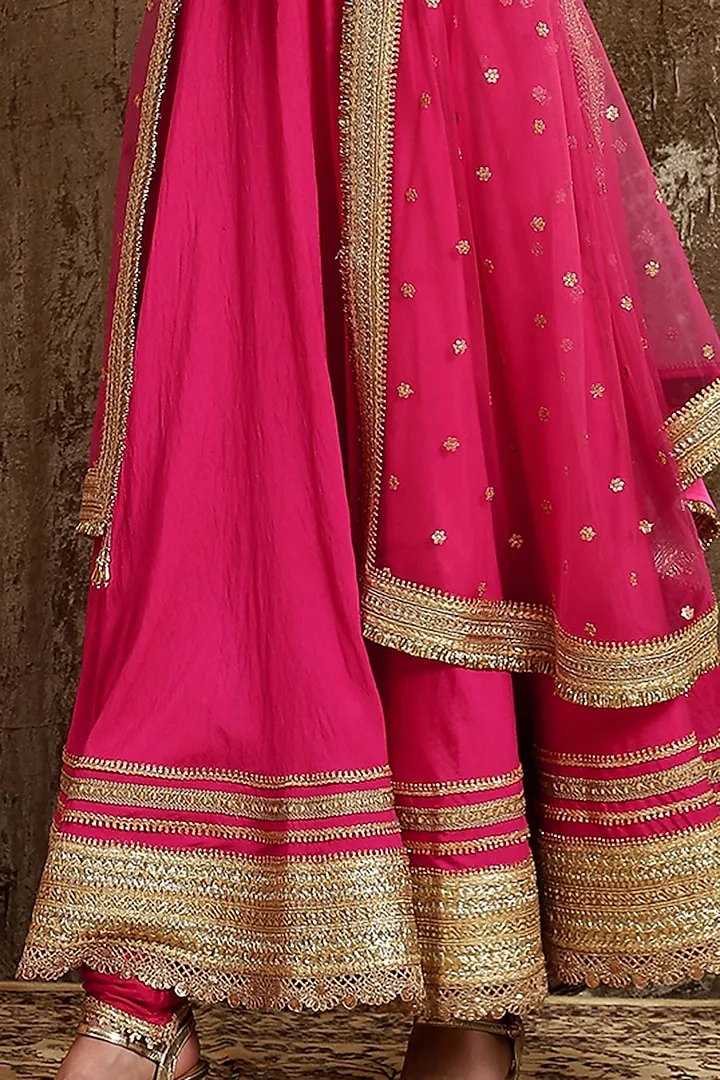 Fuchsia Zardosi Anarkali Set