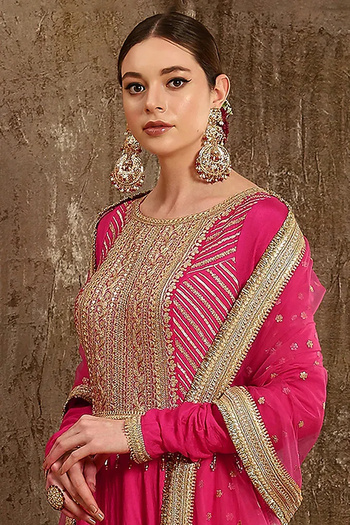 Fuchsia Zardosi Anarkali Set