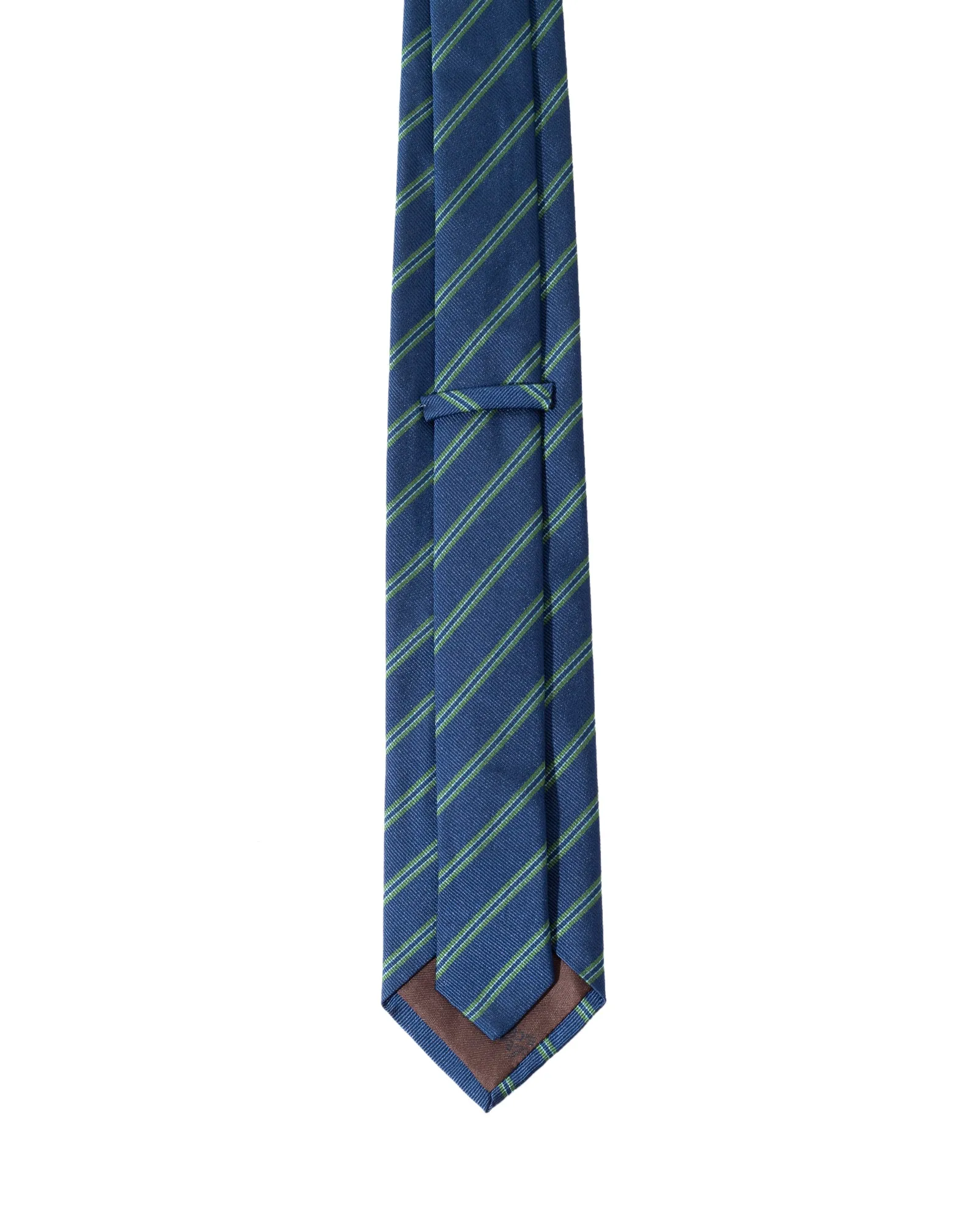 Fumagalli Navy & Green Repp Stripe Tie