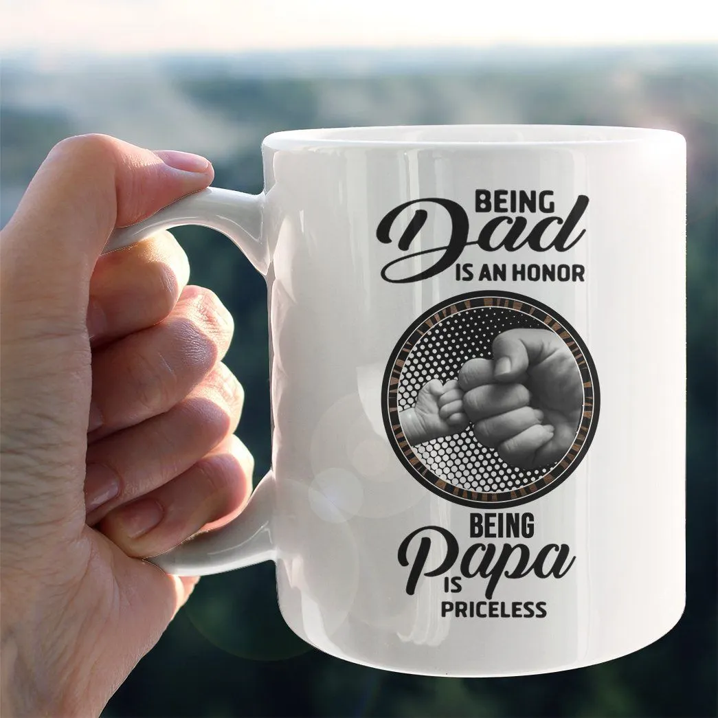 Gearhuman 3D Being Dad And Papa Fathers Day Gift Custom Name Mug