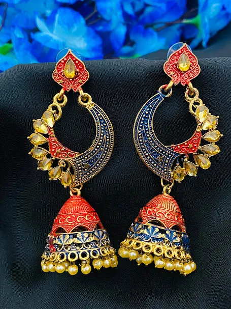 Gorgeous Multicolor Designer Jhumkha Earrings For Women