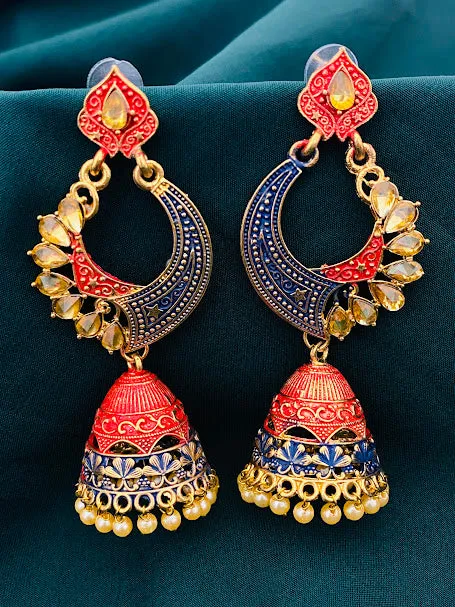 Gorgeous Multicolor Designer Jhumkha Earrings For Women