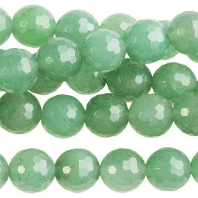 Green Aventurine (AAA) 8mm Faceted Round - 8-Inch