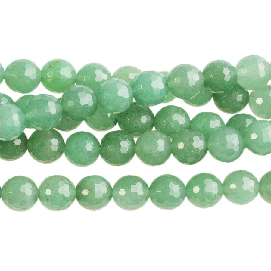 Green Aventurine (AAA) 8mm Faceted Round - 8-Inch