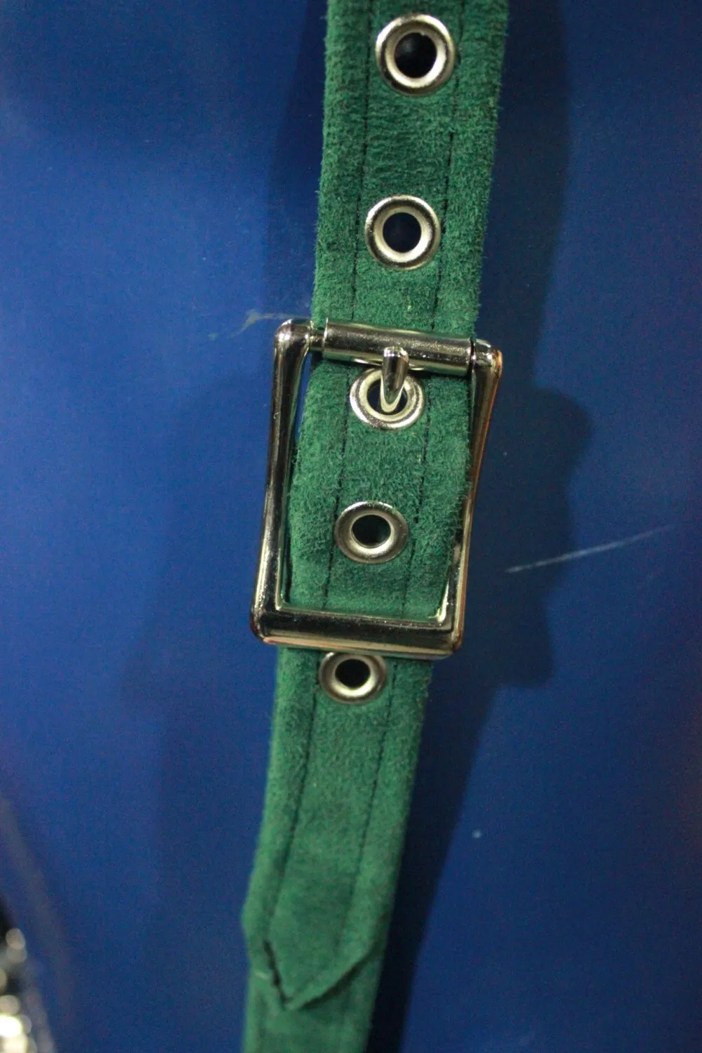 Green Suede Leather Suspenders