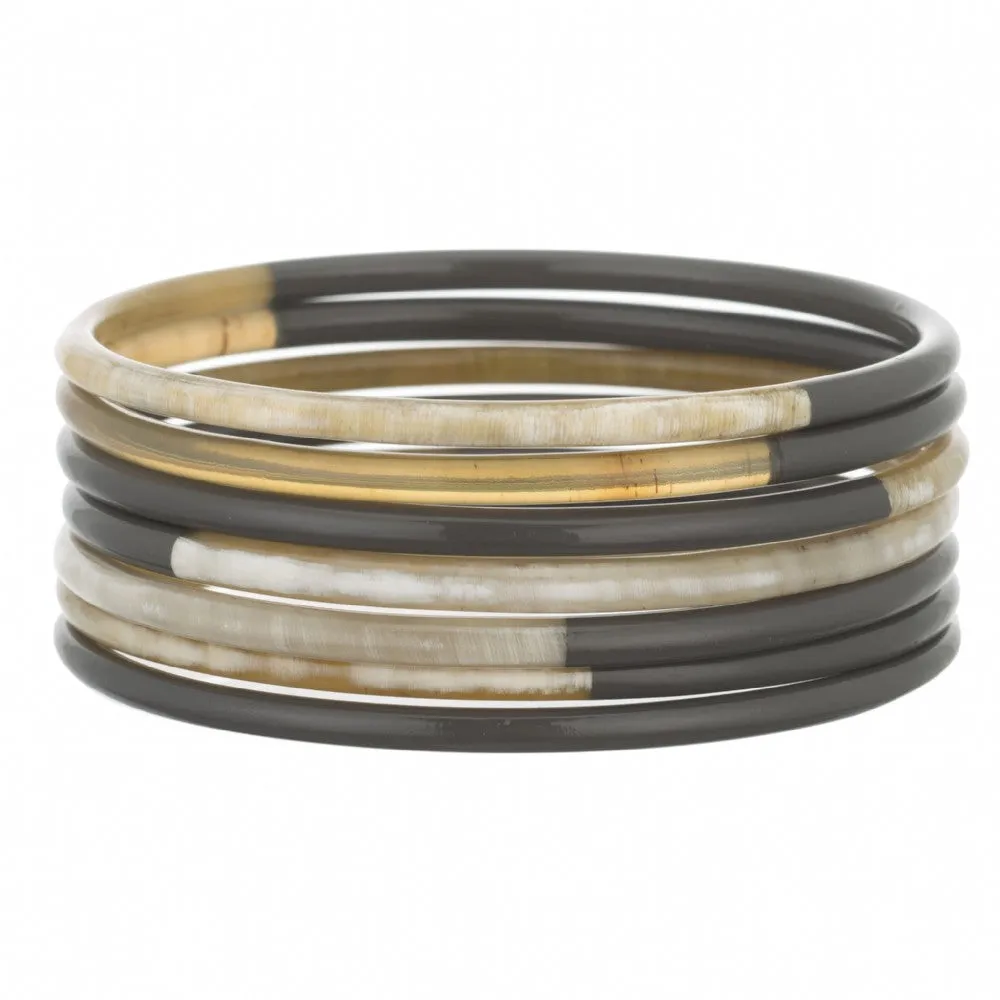 Horn Bangle Set With Lacquer