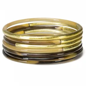 Horn Bangle Set With Lacquer