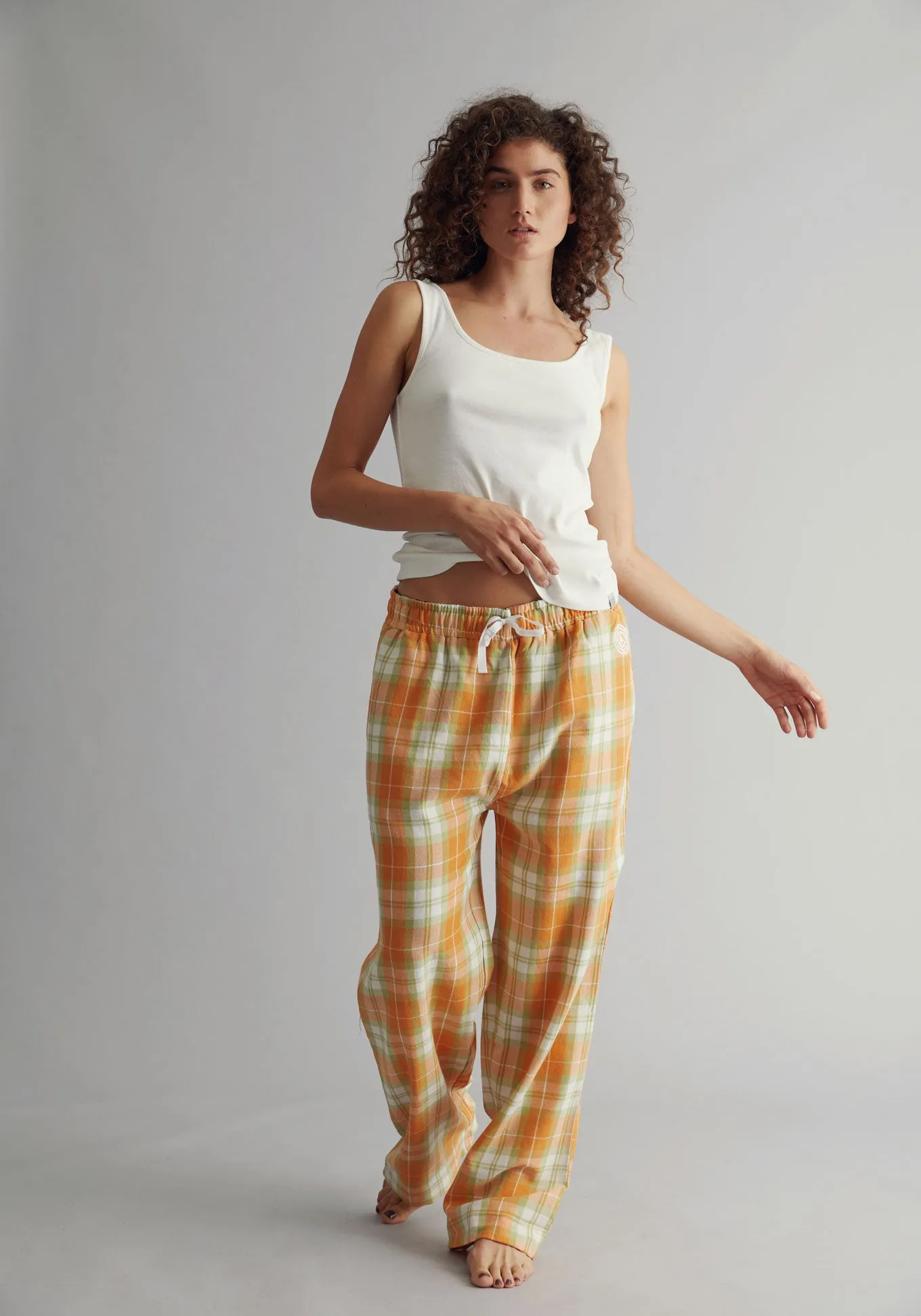 JIM JAM Pyjama Trousers Set Womens - GOTS Organic Cotton Orange