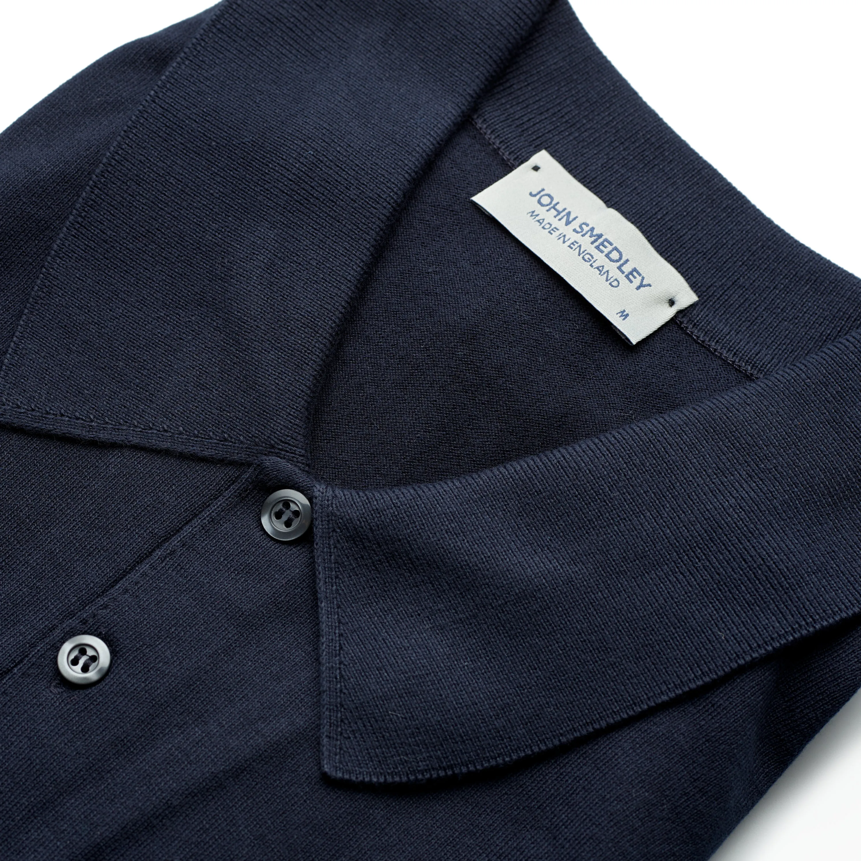 John Smedley Sea Island Cotton Navy Polo Shirt