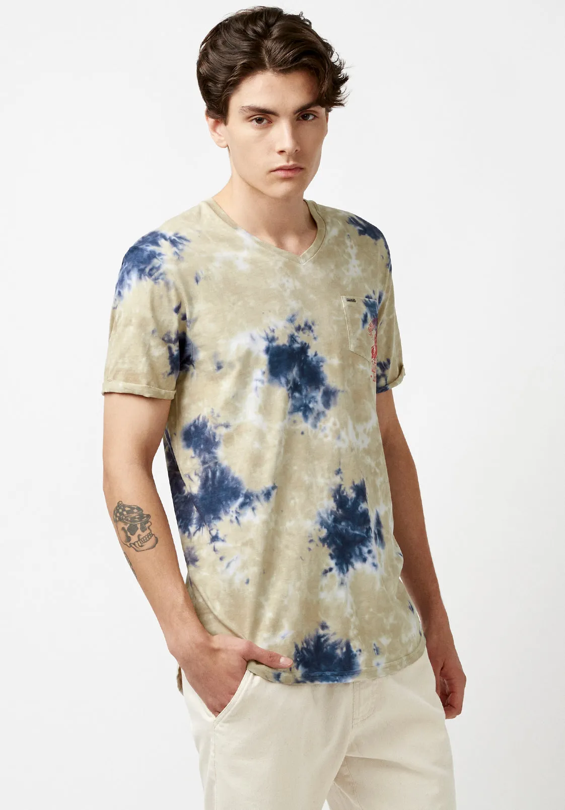 Kolis Tie Dye Beige T-Shirt - BM23933